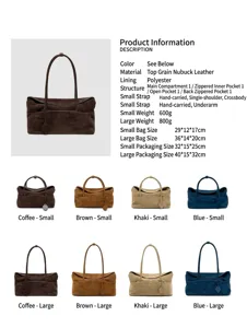 Women suede pillow handbag retro crossbody shoulder bag commuter tote large capacity
