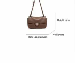 Stylish genuine leather shoulder bag, premium versatile commuting cross body purse.