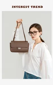Genuine leather shoulder bag for women, stylish top layer cowhide underarm bag for daily commute.