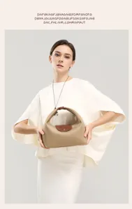 Classic leather handle dumpling bag fashion commuting handbag elegant shoulder bag for daily use