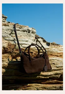 Brown suede pillow bag women retro crossbody bag versatile underarm shoulder handbag