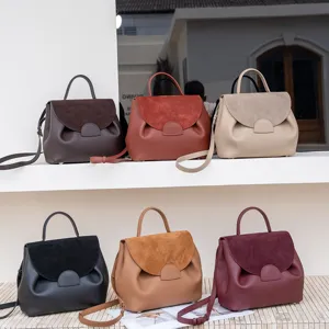 Stylish women leather handbag large capacity top handle shoulder crossbody commuter bag