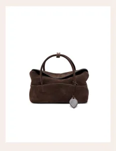 Brown suede handbag vintage pillow bag stylish tote shoulder bag for women autumn winter