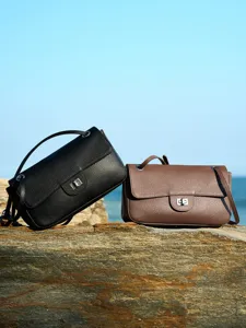 Genuine leather women shoulder bag stylish commuter crossbody bag top layer cowhide handbag