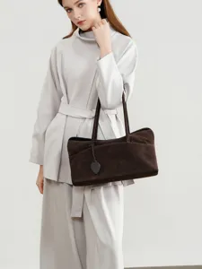 Autumn winter vintage brown suede pillow bag women underarm shoulder handbag commuting new