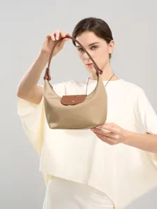 Minimalist Nylon Fabric Shoulder Bag Casual Commuter Tote Bag Women Waterproof Top Handle Handbag Dumpling Bag
