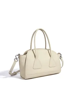 Sac boston minimaliste en cuir, grand cabas bandoulière élégant pour le travail et le quotidien.