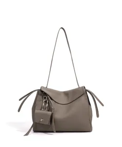 Korean style minimalist genuine leather shoulder bag for women, large capacity commuter daily bag.