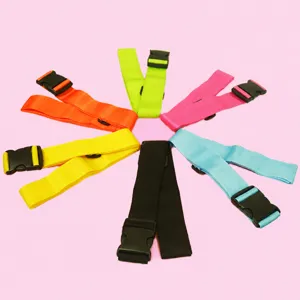Colorful luggage strap adjustable suitcase packing belt with sturdy plastic buckle for travel.