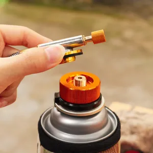 Portable outdoor camping gas stove adapter valve connector for hiking burner equipment