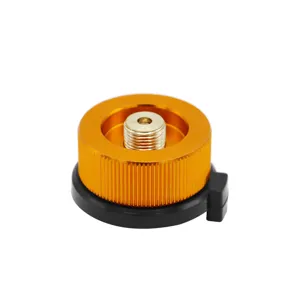 Portable camping gas stove adapter converter burner head for outdoor cooking and hiking.