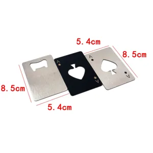 Stainless steel ace of spades credit card bottle opener, portable metal poker beer opener tool.