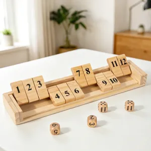 Hölzernes Shut The Box Brettspiel Kinder Pädagogisches Tisch Interaktives Spiel Mit Würfeln Nummer Umdrehen