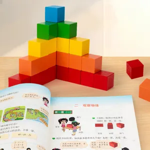 Wooden building blocks cube math teaching aids spatial thinking kids educational toys