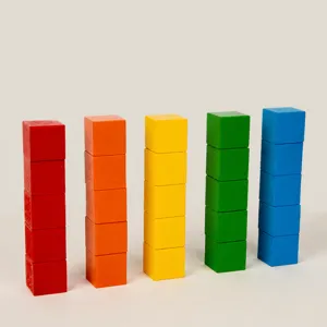 Wooden block cube educational toy spatial thinking montessori learning kids game set