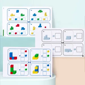 Kinder Mathe Denkförderung Lernkarten geometrische Bausteine räumliche Logik Puzzle Spielzeug
