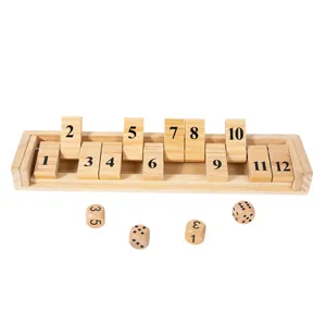 Holz shut the box Brettspiel mit Zahlen und Würfeln für Kinder und Familienunterhaltung