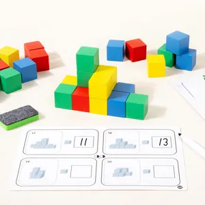 Montessori Holz Mathe Zählbausteine Lernspielzeug für Kinder frühes Lernen Zahlen bauen.
