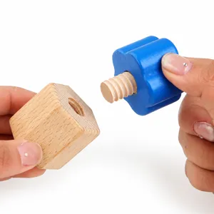 Wooden screw nut matching educational toy for kids toddler fine motor skill training