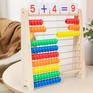 Hölzerner Mathe Rechenrahmen für Kinder Lernspielzeug Montessori Rechenschieber Frühförderung