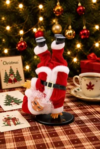 Elektrischer tanzender Weihnachtsmann Puppe für Weihnachtsdekoration, lustiges Musikspielzeug.