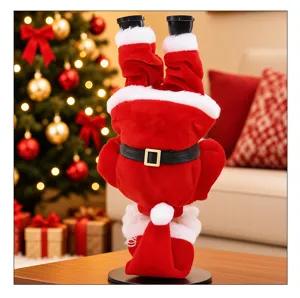 Elektrischer kopfunder Weihnachtsmann Plueschpuppe Ornament, suesse Weihnachtsdeko.
