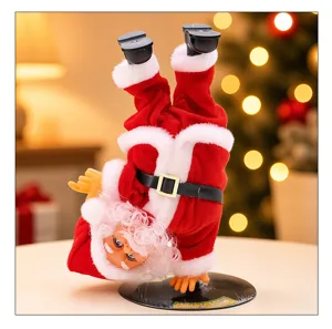 Elektrische Handstand Weihnachtsmann Puppe Spielzeug mit Musik Weihnachtsgeschenk Detail.