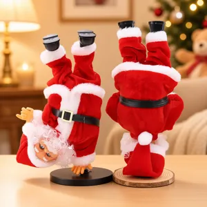 Elektrischer Handstand Hip Hop Weihnachtsmann Puppe Musik Spielzeug Weihnachtsfeier Heimdekoration Ornament Geschenk