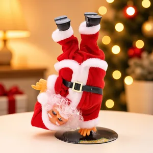 Elektrischer Handstand Streetdance Weihnachtsmann Puppe Spielzeug Weihnachtsdeko Geschenk.