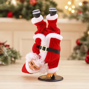 Elektrischer Handstand Weihnachtsmann Puppe tanzendes Weihnachtsspielzeug Festdeko Geschenk