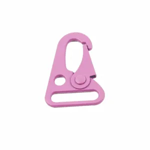 Mousqueton en alliage de zinc rose pour lanières de sacs et sangles de téléphone 45x31mm