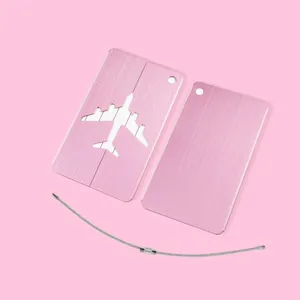 Étiquette de Bagage en Alliage d'Aluminium Design Avion Ajouré Porte-Nom de Valise en Métal Accessoires de Voyage