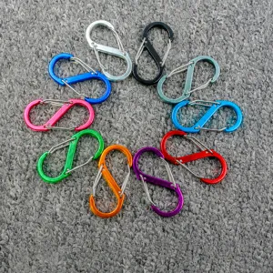 S-Form Karabiner Größe 5 Federhaken Achter Form Metallklammer bunte Set für Outdoor
