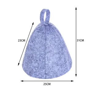 Grey felt sauna hat for men and women, absorbent shower cap, hot spring bath felt hat.