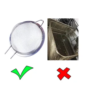 Stainless steel kitchen oil skimmer mesh strainer fine food filter spoon for cooking.