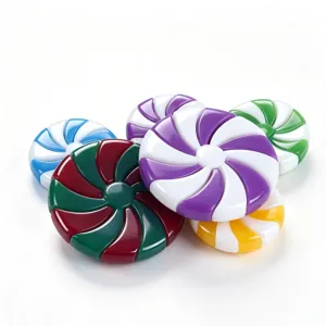 Colorful swirl candy resin flatbacks accessories for DIY crafts and Christmas decoration.