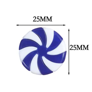 Blue white swirl candy resin cabochon 25mm craft charm DIY decoration accessories