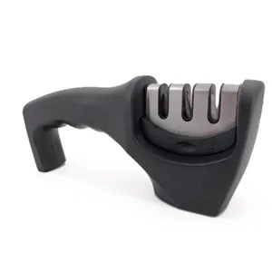 Professional 3-stage kitchen knife sharpener with ergonomic handle for quick daily sharpening.