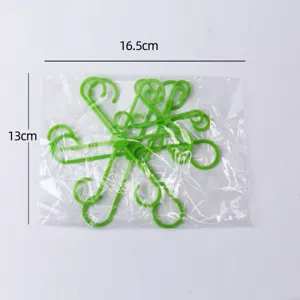 Support de tige de plante clip vert plastique grimpante tuteur 4pcs vue detaillee