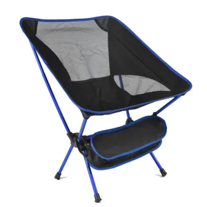 Portable Outdoor Folding Chair Lightweight Camping Moon Chair Aluminum Alloy Frame Oxford Fabric For Fishing And Beach