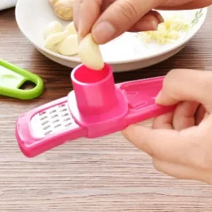 Mini Garlic Press Manual Garlic Mincer Ginger Grinder Plastic Stainless Steel Kitchen Tool Portable Garlic Crusher