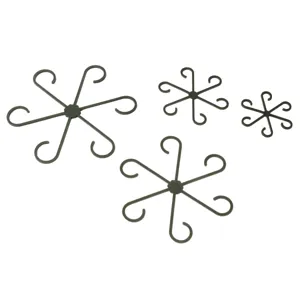 Support de tige de plante lot de 4, support de fleur grimpante vert multi-crochets.