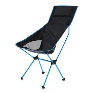Outdoor Folding Camping Chair Portable Aluminum Alloy Moon Chair With Headrest Lightweight Fishing Chair For Hiking Travel Picnic