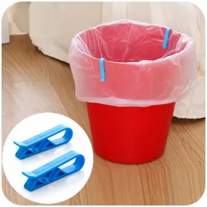 Plastic trash bag clips holder fixed clamp for kitchen waste bin garbage can 2pcs