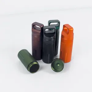 Aluminium wasserdichte Pillenbox EDC Überlebensbehälter Metall Aufbewahrungsflasche