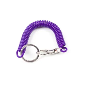 Llavero de resorte espiral colorido cordón extensible con anilla para pesca y uso diario