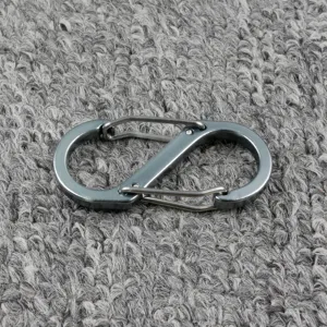 Grauer Metall S-Biner Doppel Feder Karabiner Clip für Outdoor Camping und Ausrüstung