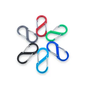 Mousqueton en S en Aluminium avec Double Clip à Ressort Crochet en Forme de 8 Polyvalent pour Camping Sac à Dos Porte-Clés Équipement de Randonnée