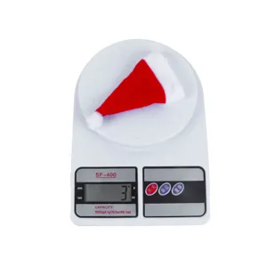 Mini chapeau de Noel housse de couverts de fete rouge blanc decoration de table festive