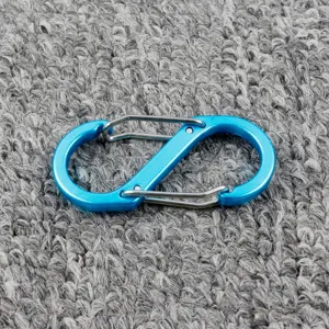 Blauer S-Biner Doppel-Federclip Metall Karabinerhaken für Outdoor Camping und Ausruestung EDC